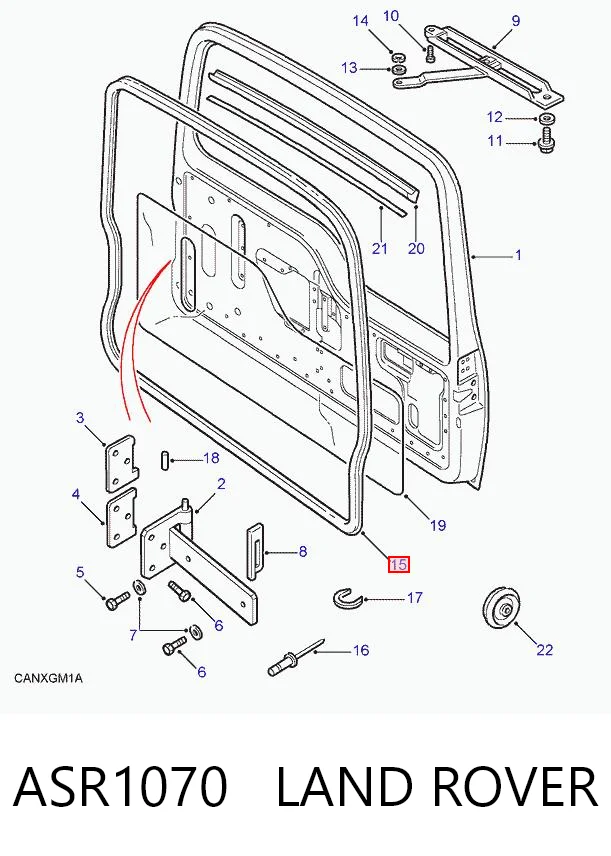 Sello del maletero (puerta trasera 3/5) ASR1070 LAND ROVER