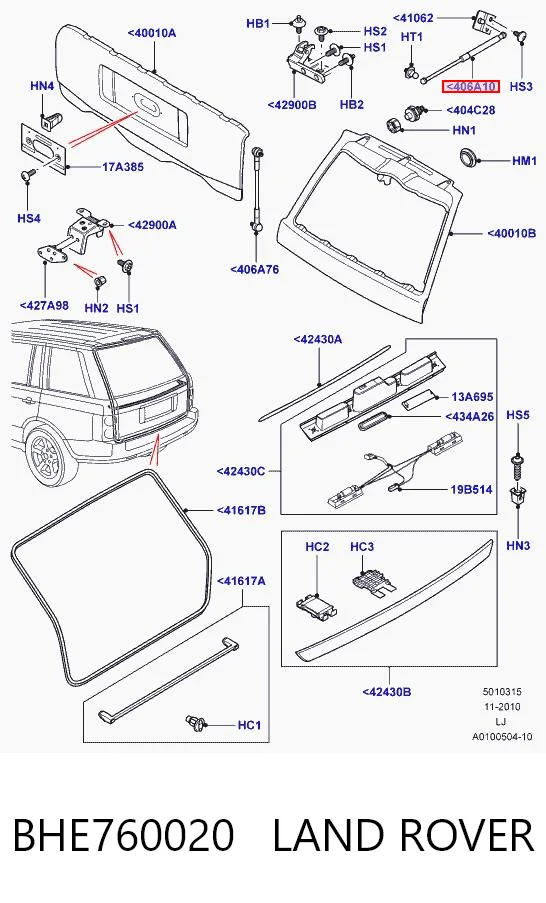 Amortiguadores de maletero Land Rover Range Rover III (L322)