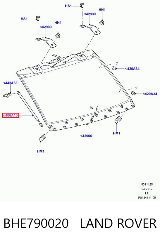 Muelle neumatico maletero Land Rover Range Rover SPORT I