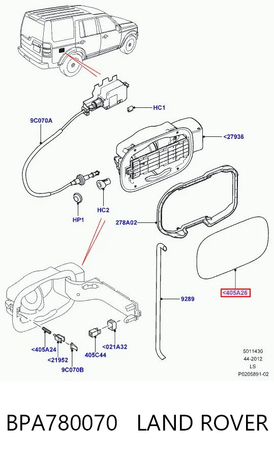 BPA780070 Land Rover Tapa tanque combustible