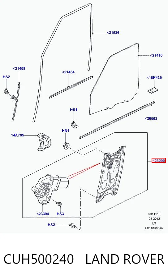 Mecanismo de elevalunas delantero derecha Land Rover Range Rover SPORT I SUV (L320) (2005 - 2013) precio, desde 68,24 EUR