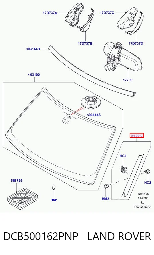 DCB500162PNP Land Rover Moldura exterior del pilar delantero derecho
