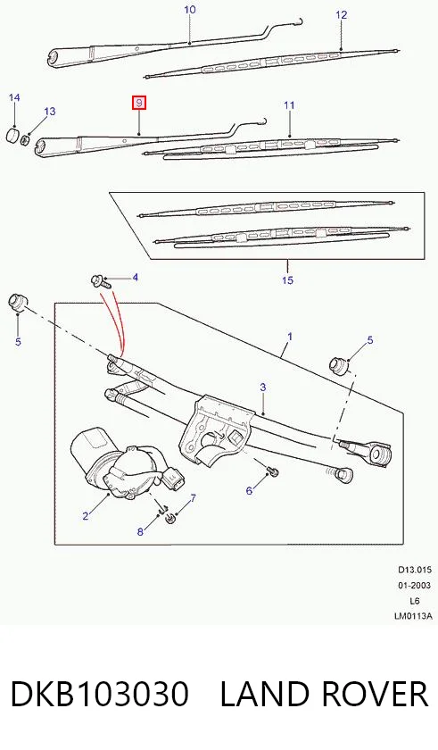 Brazo del limpiaparabrisas lavado de parabrisas para Land Rover Freelander I L314