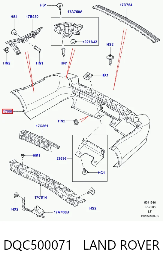 Defensa trasero para Land Rover Range Rover SPORT I L320