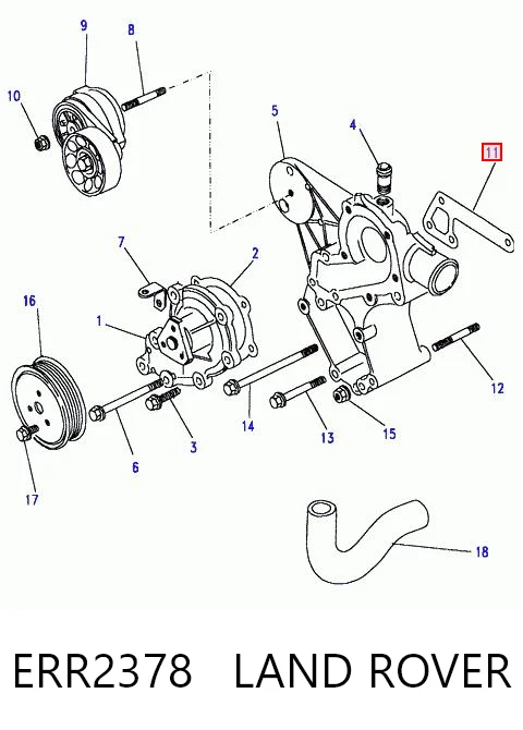 Junta de bomba de agua ERR2378 LAND ROVER
