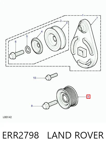Polea guía correa poli V Land Rover Discovery II (1998-2004)