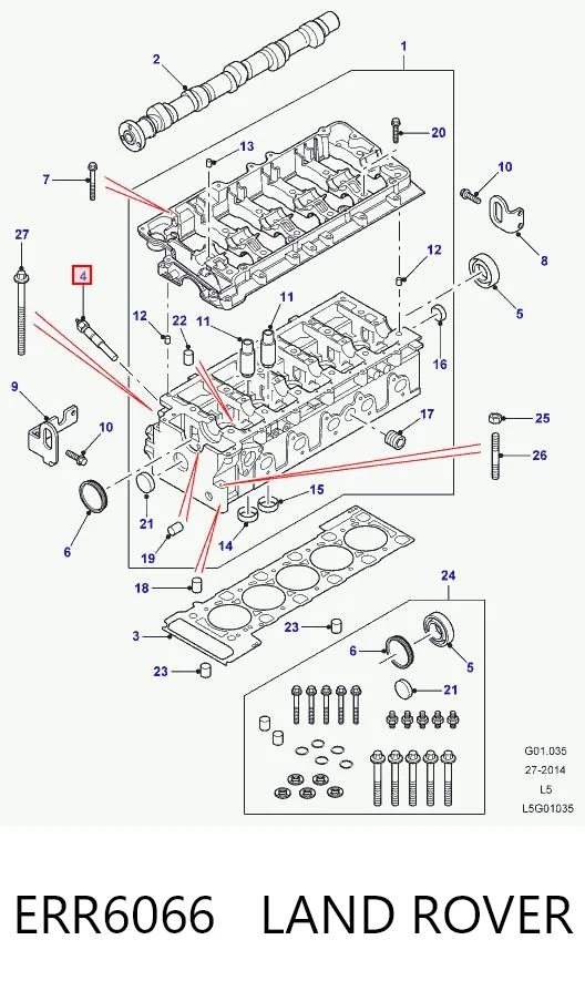 ERR6066 Land Rover Bujías de calentamiento