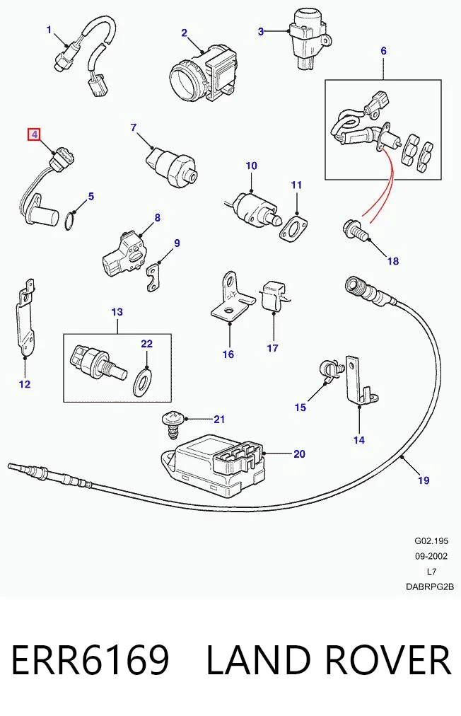 ERR6169 Land Rover Sensor posición arbol de levas