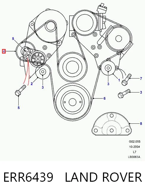 ERR6439 Land Rover Tensor de correa de alternador