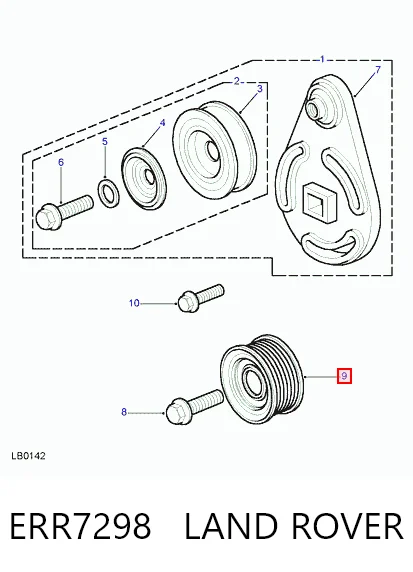 Polea inversión / guía, correa poli V para Land Rover Discovery LJ ,LT