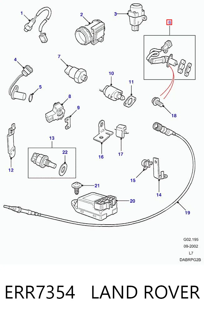 ERR7354 Land Rover Sensor de posición del cigüeñal