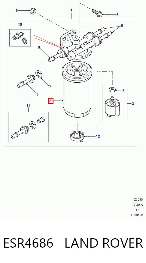 ESR4686 Land Rover Filtro de gasolina