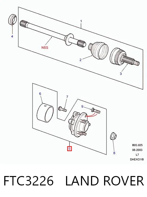 Cubo de rueda delantero LAND ROVER FTC3226