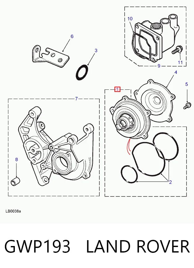 Bomba de agua GWP193 LAND ROVER