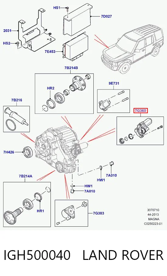 IGH500040 Land Rover Motor de control de la caja de transferencia