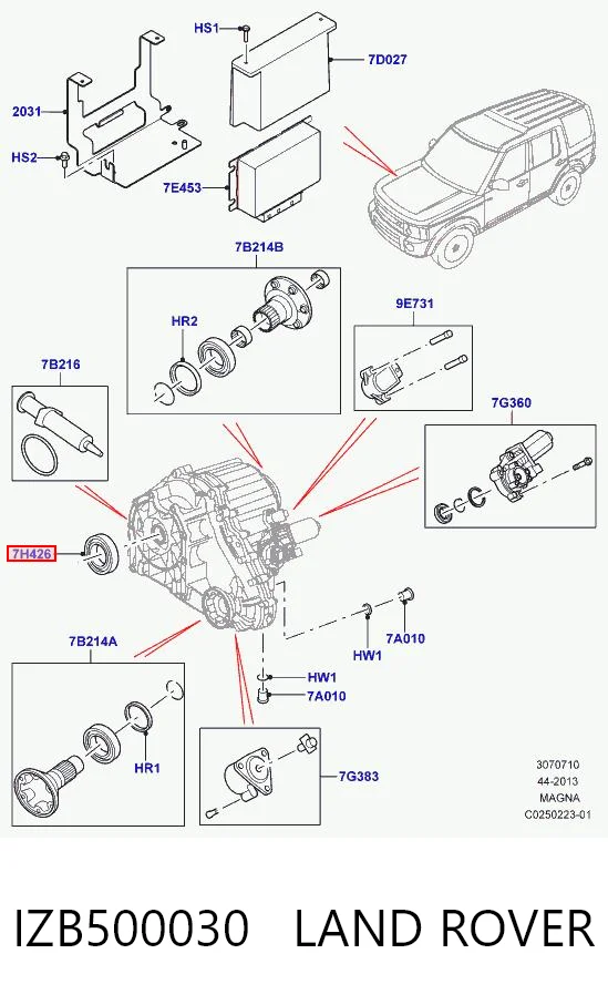IZB500030 Land Rover Retén de salida trasero de la caja de transferencia