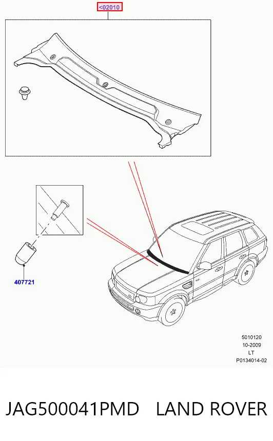 Canaleta del parabrisas JAG500041PMD LAND ROVER