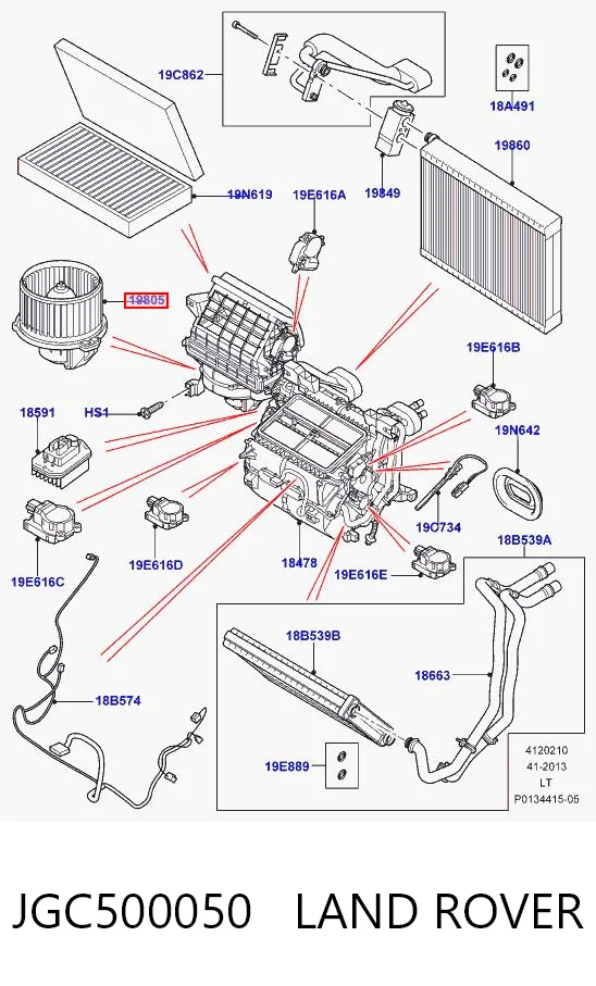 JGC500050 Land Rover Ventilador de habitáculo