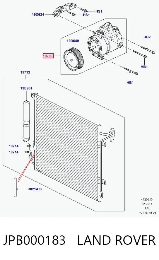 JPB000183 Land Rover Compresor climatizador