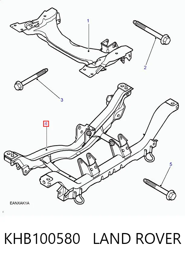 Subchasis trasero soporte motor KHB100580 LAND ROVER