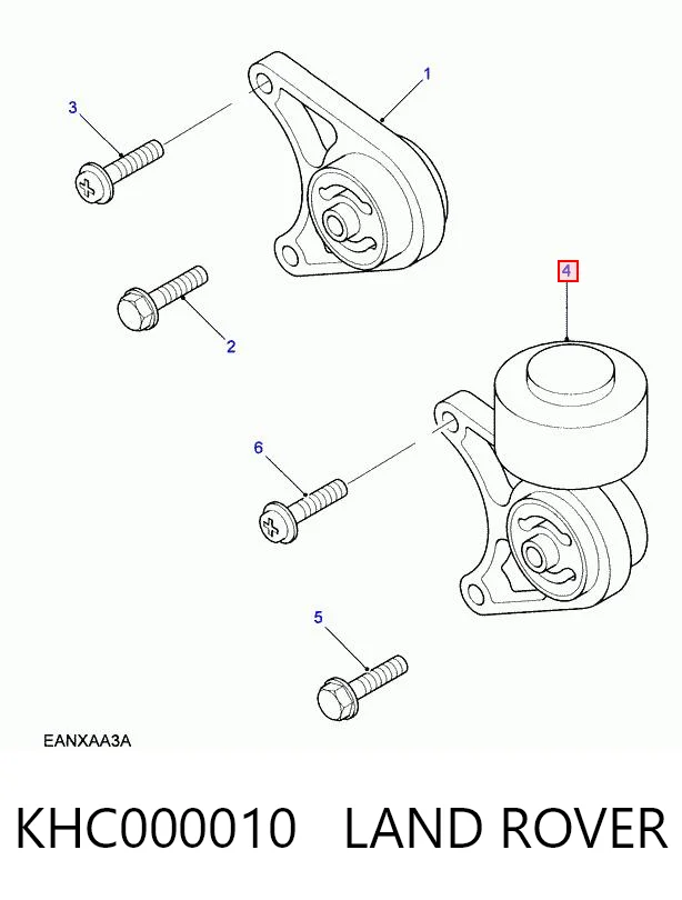 Soporte trasero derecho del diferencial trasero KHC000010 LAND ROVER