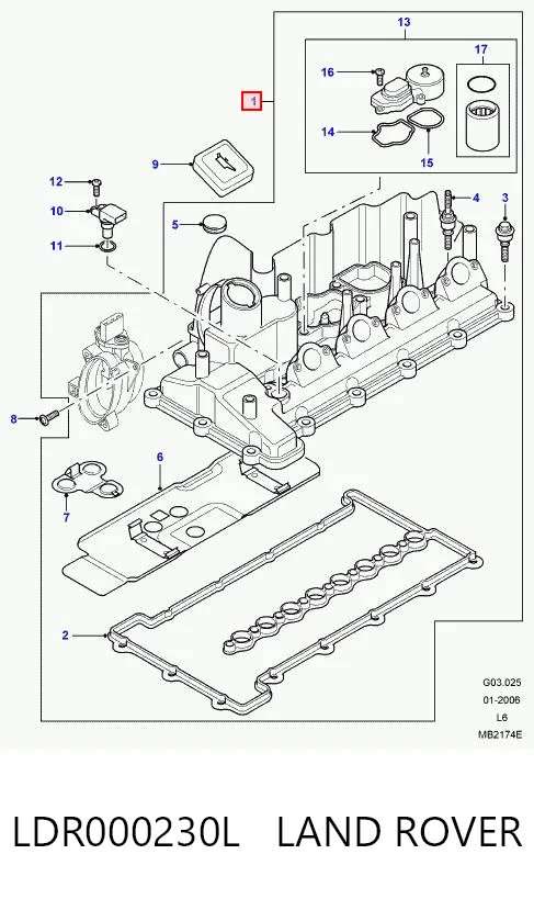 Tapa de balancines LDR000230L LAND ROVER