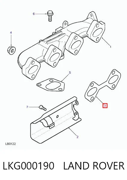 Junta de colector de escape LKG000190 LAND ROVER