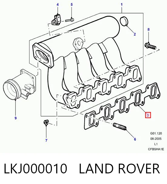 Junta del colector de admisión LKJ000010 LAND ROVER