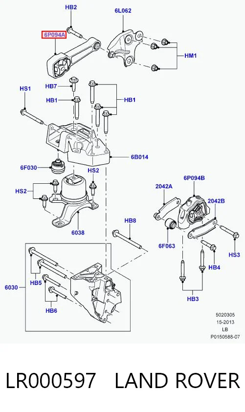 LR000597 Land Rover Soporte superior del motor