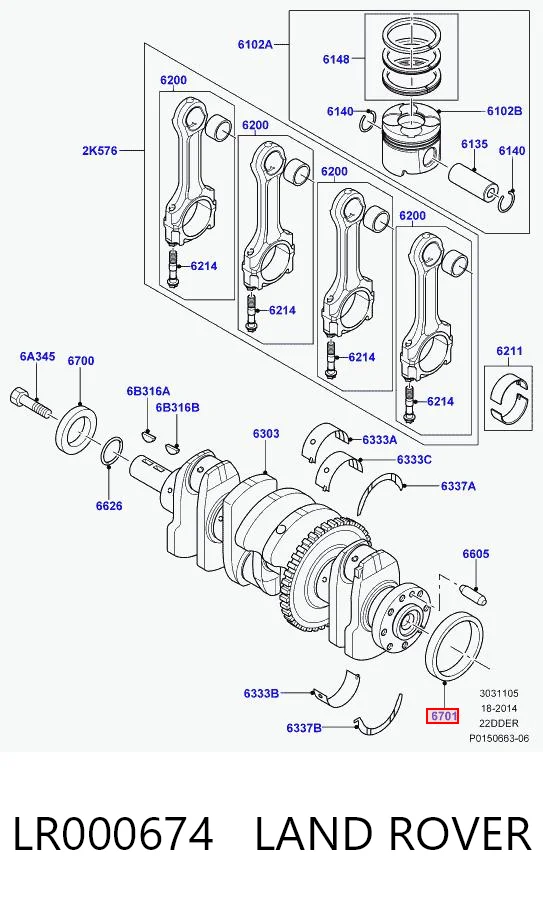 Anillo retén cigüeñal para Fiat Ducato II 230L