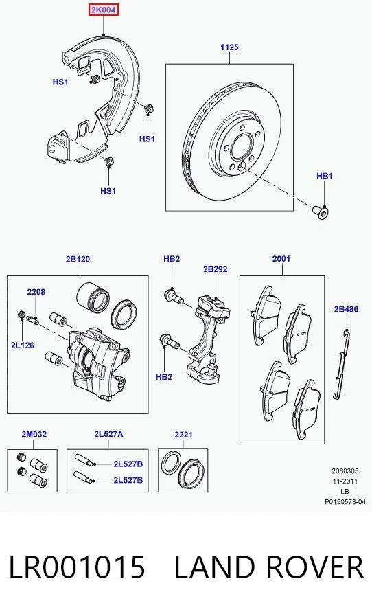 Protector del disco de freno delantero izquierdo LR001015 LAND ROVER