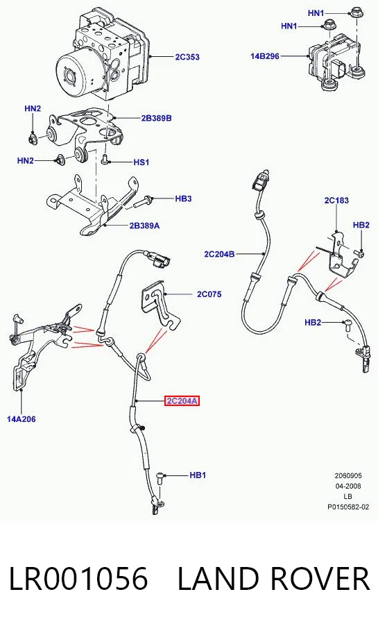 LR001056 Land Rover Sensor de rueda abs