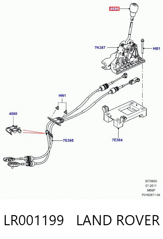 Perilla de la palanca de cambios LR001199 LAND ROVER
