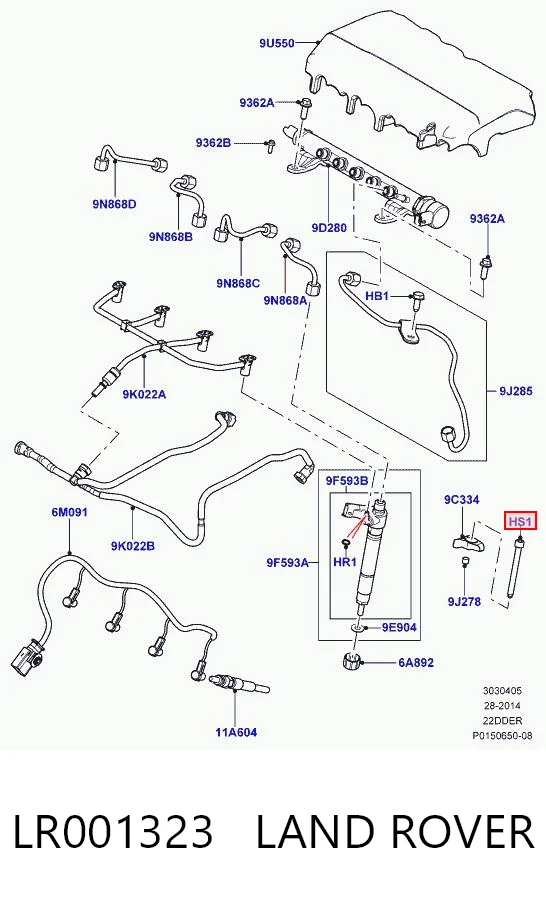 Tornillo de fijación del inyector LR001323 LAND ROVER
