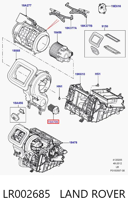 LR002685 Land Rover Resistencia de calefacción
