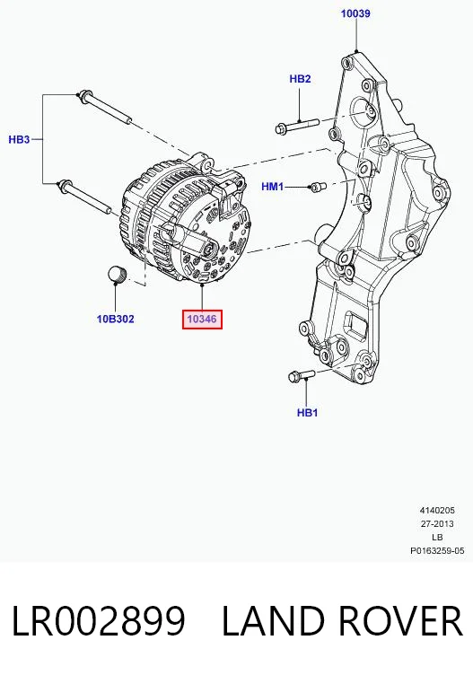 LR002899 Land Rover Alternador de coche