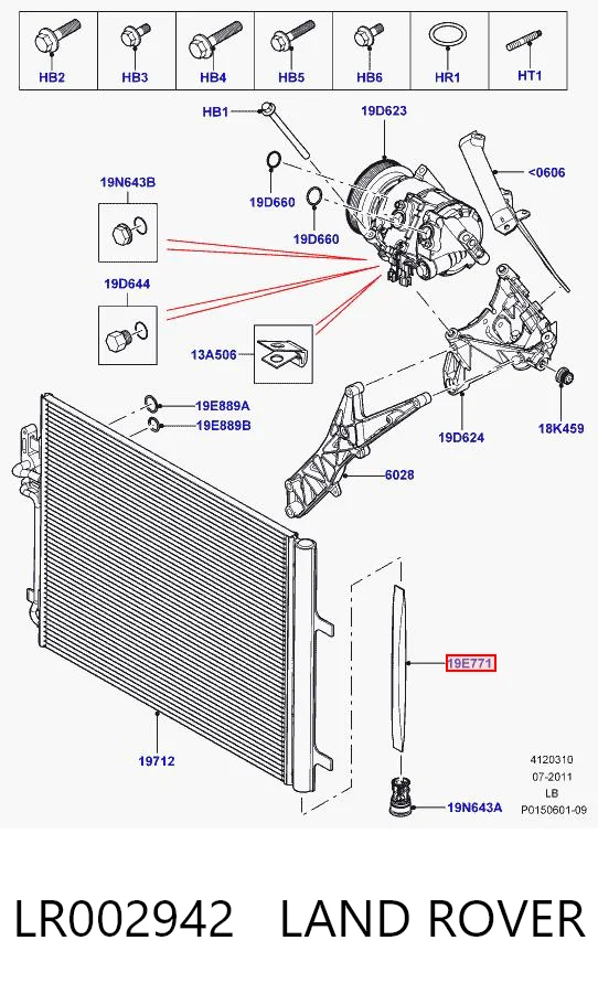Recibidor-secador del aire acondicionado LR002942 LAND ROVER