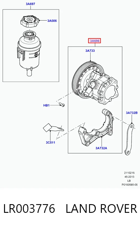 LR003776 Land Rover Bomba hidráulica de dirección