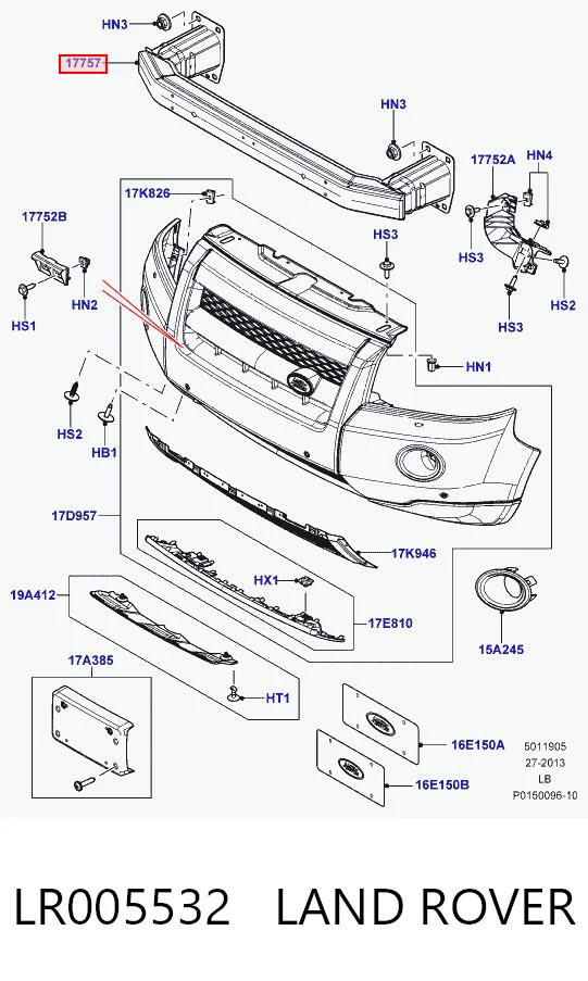 Refuerzo parachoque delantero para Land Rover Freelander II L359