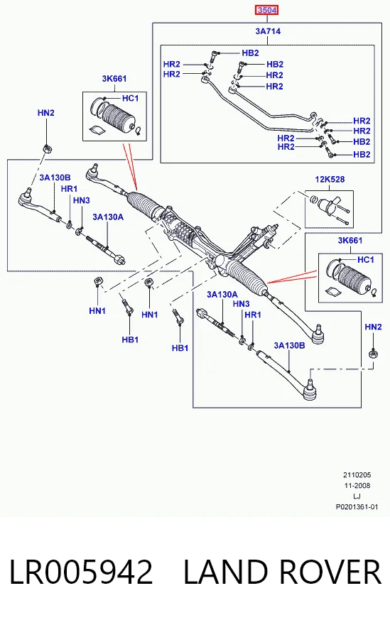 Cremallera caja de direccion para Land Rover Range Rover III L322