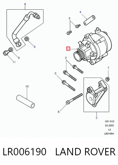 LR006190 Land Rover Alternador de coche