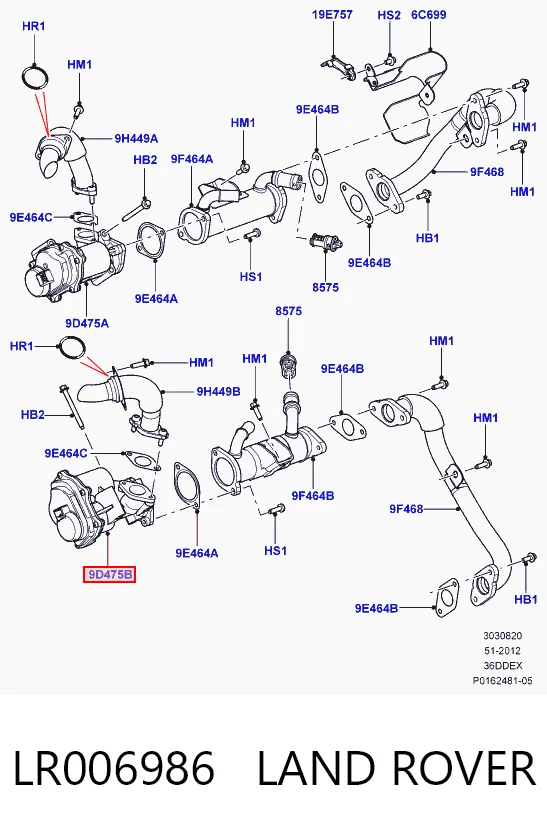 Válvula EGR para Land Rover Range Rover L322