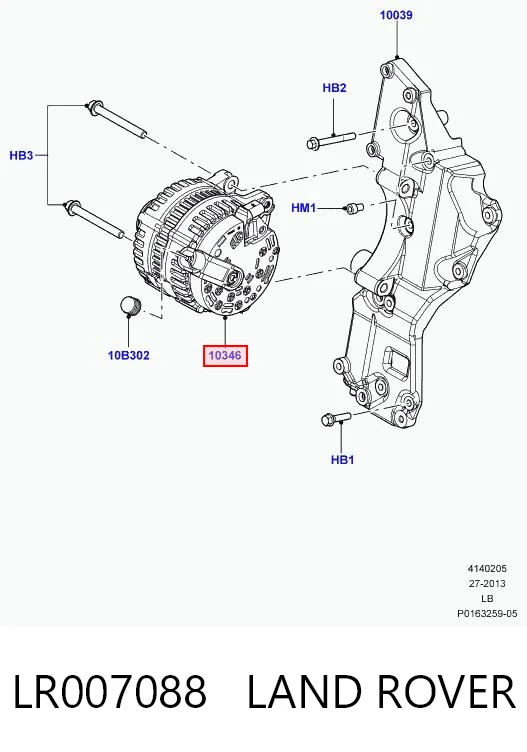 LR007088 Land Rover Alternador de coche
