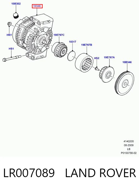LR007089 Land Rover Alternador de coche