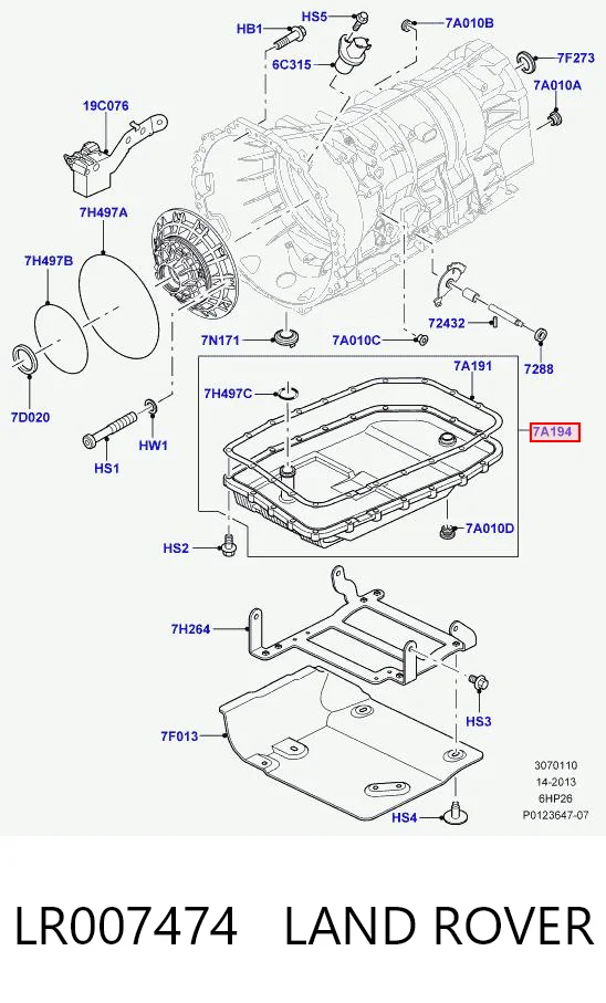 LR007474 Land Rover Cárter de aceite, caja automática