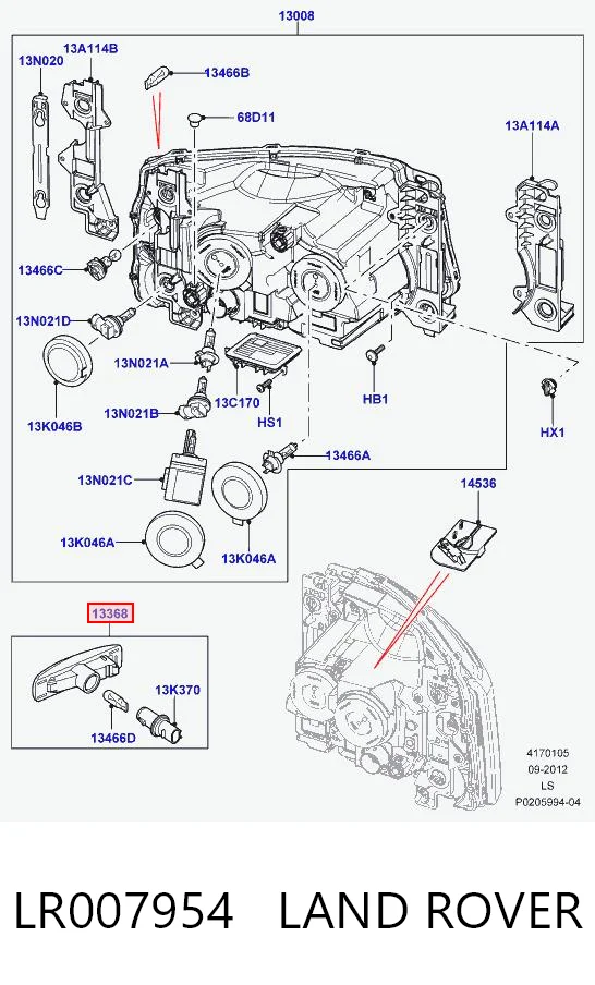 LR007954 Land Rover Luz intermitente guardabarros