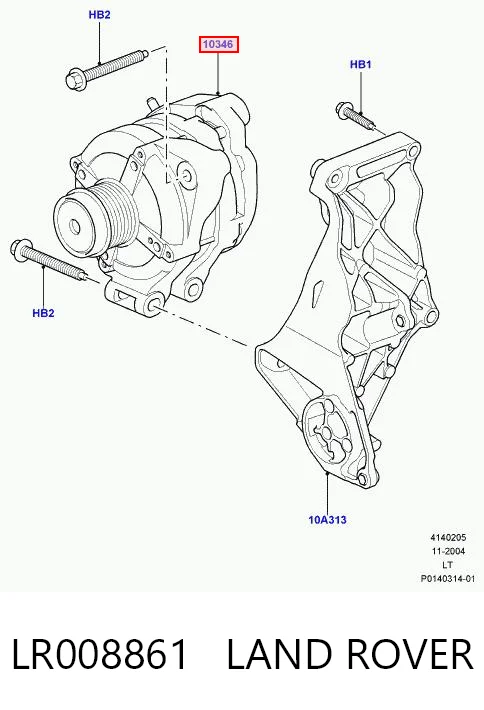 LR008861 Land Rover Alternador de coche