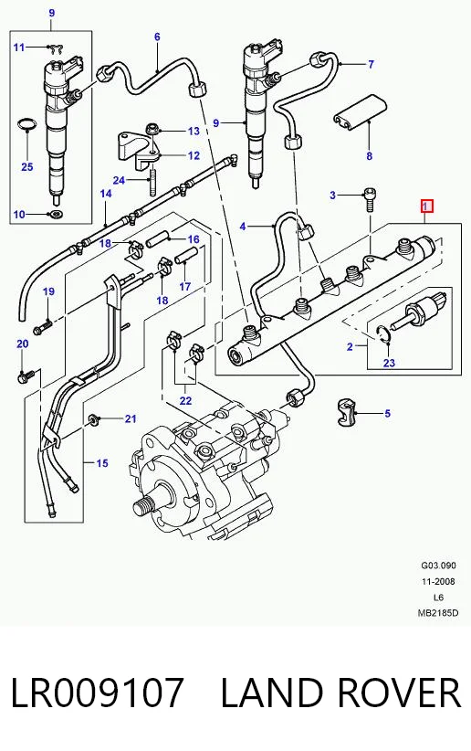 Rampa de combustible LR009107 LAND ROVER