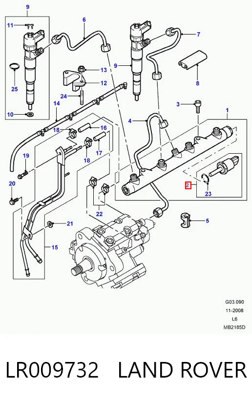 Sensor de la presión del combustible Volvo 7423984886