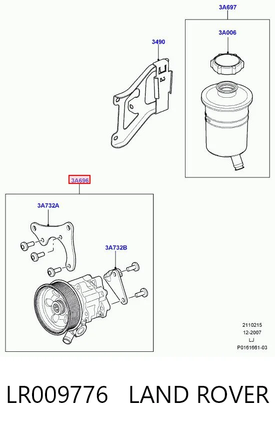 LR009776 Land Rover Bomba hidráulica de dirección